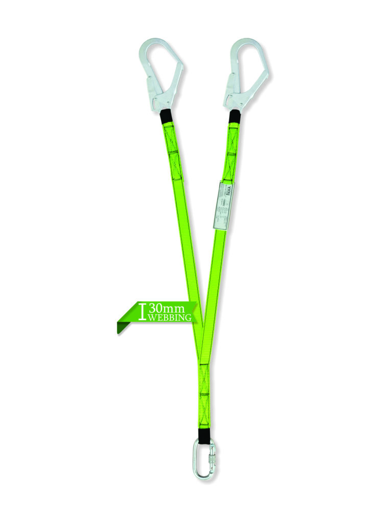 Forked lanyard without energy absorber